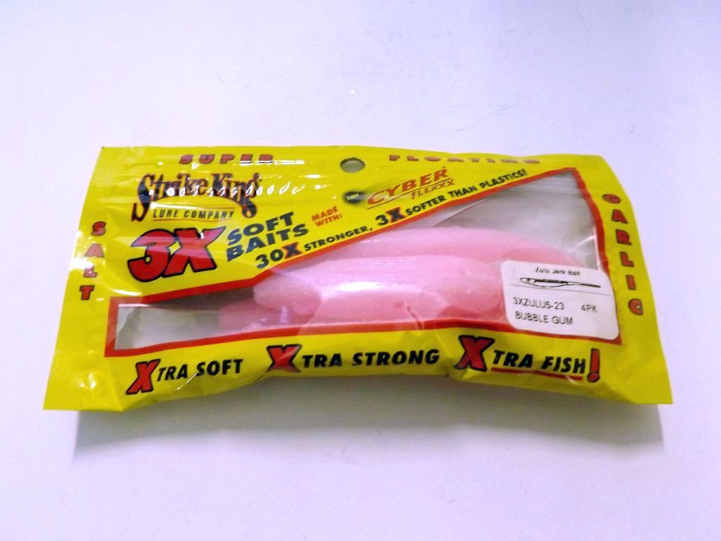 Strike King Lure Co Zulu Jerk Bait 3XZULU523 5" Bubble Gum Qty 4 Discount